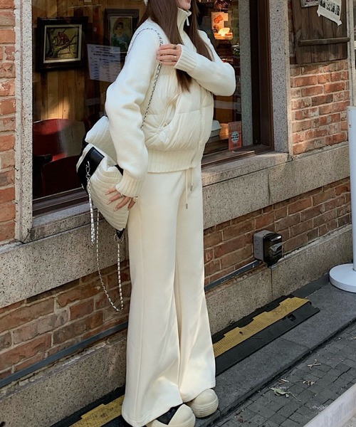 LAFFMO（ラフモ）の「ニット切り替え中綿ブルゾン（ダウンジャケット/コート・レディース・ブラック/オフホワイト/グレー/ピンク/ブラウン・M/L）」の22枚目の写真