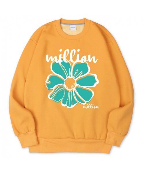 MILLION DAY(ミリオンデイ)の「MILLION FLOWER SWEATSHIRT_YELLOW(スウェット・レディース・イエロー・LARGE/MEDIUM/X-LARGE)」の2枚目の写真