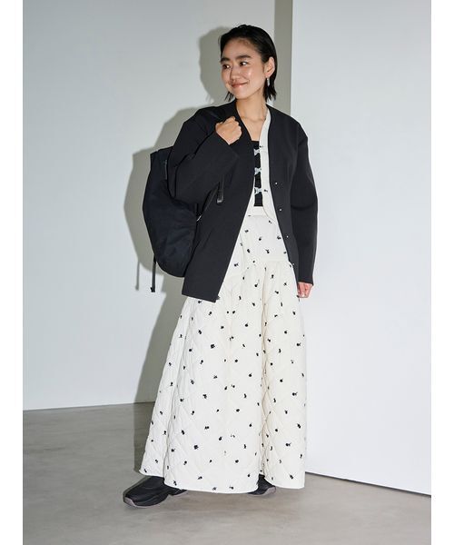 emmi（エミ）の「【セットアップ対応】【金子綾 for emmi】コンフォートジャケット（ノーカラージャケット・レディース・ブラック/ブラウン・0/1）」の11枚目の写真