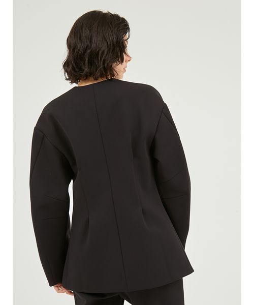 emmi（エミ）の「【セットアップ対応】【金子綾 for emmi】コンフォートジャケット（ノーカラージャケット・レディース・ブラック/ブラウン・0/1）」の15枚目の写真