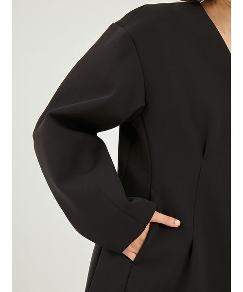 emmi（エミ）の「【セットアップ対応】【金子綾 for emmi】コンフォートジャケット（ノーカラージャケット・レディース・ブラック/ブラウン・0/1）」の18枚目の写真