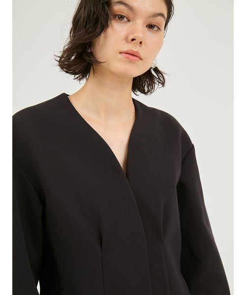 emmi（エミ）の「【セットアップ対応】【金子綾 for emmi】コンフォートジャケット（ノーカラージャケット・レディース・ブラック/ブラウン・0/1）」の19枚目の写真