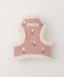 moncheri（モンシェリ）の「ボアチューリップ刺繍ハーネス+リードSET（リード/ハーネス/首輪）」