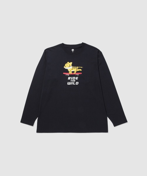 Mac-House(マックハウス)の「T-GRAPHICS ゆるかわアニマル長袖Tシャツ(Tシャツ/カットソー・メンズ・ブラック/ネイビー/ライトグレー/レッド/ホワイト・L/XL/S/M)」の1枚目の写真