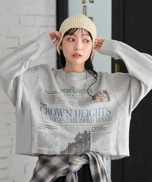 FREAK'S STORE(フリークスストア)の「Newspaper スウェット/ ニュースペーパープリント(スウェット・レディース・ライトグレー/チャコール・フリ-)」の10枚目の写真