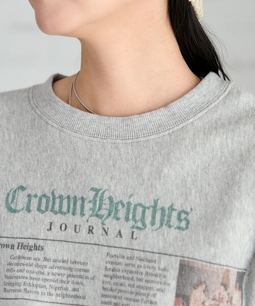 FREAK'S STORE(フリークスストア)の「Newspaper スウェット/ ニュースペーパープリント(スウェット・レディース・ライトグレー/チャコール・フリ-)」の20枚目の写真