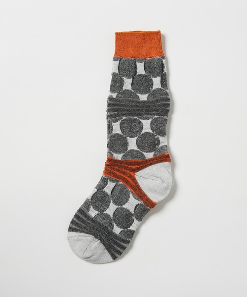 gomme（ゴム）の「ドットボーダーソックス（ソックス/靴下・レディース・グレー/ブラック/ホワイト/パープル・FREE）」の6枚目の写真