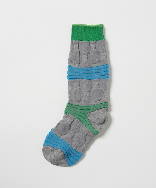 gomme（ゴム）の「ドットボーダーソックス（ソックス/靴下・レディース・グレー/ブラック/ホワイト/パープル・FREE）」の7枚目の写真