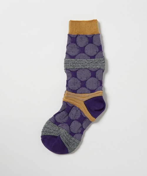 gomme（ゴム）の「ドットボーダーソックス（ソックス/靴下・レディース・グレー/ブラック/ホワイト/パープル・FREE）」の8枚目の写真