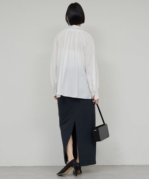 GALLARDAGALANTE（ガリャルダガランテ）の「【上品×華やか】【2way】ギャザーボウタイブラウス（シャツ/ブラウス・レディース・ホワイト/サックスブルー/ライトベージュ・FREE）」の9枚目の写真