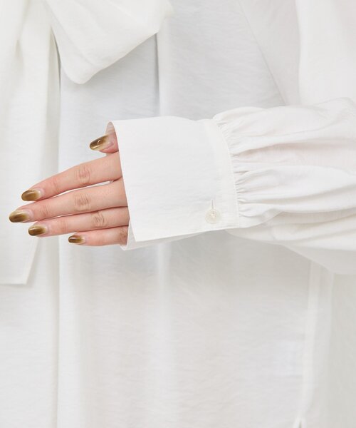 GALLARDAGALANTE（ガリャルダガランテ）の「【上品×華やか】【2way】ギャザーボウタイブラウス（シャツ/ブラウス・レディース・ホワイト/サックスブルー/ライトベージュ・FREE）」の22枚目の写真