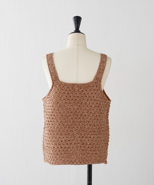 COLLAGE GALLARDAGALANTE（コラージュガリャルダガランテ）の「メッシュニットキャミ（キャミソール・レディース・ベージュ/オレンジ・FREE）」の10枚目の写真