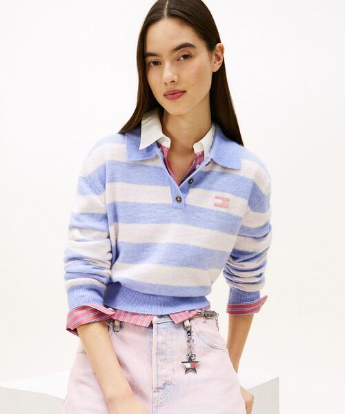 tommy jeans(トミー ジーンズ)の「フラフィポロセーター(ポロシャツ・レディース・マルチ・MEDIUM/SMALL/X-SMALL)」の5枚目の写真