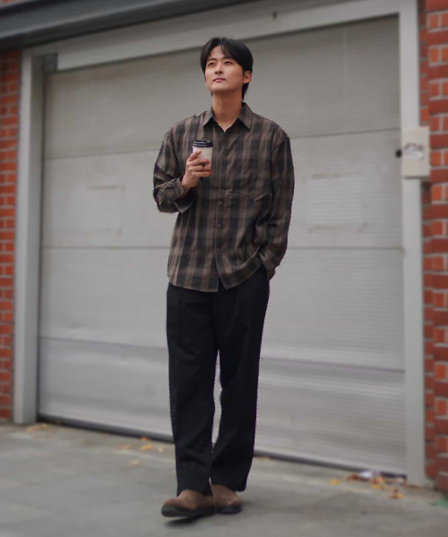 JUAN HOMME(ジュアンオム)の「ルーズドチェックシャツ(ブラウン)(シャツ/ブラウス・メンズ・その他・MEDIUM/LARGE)」の13枚目の写真