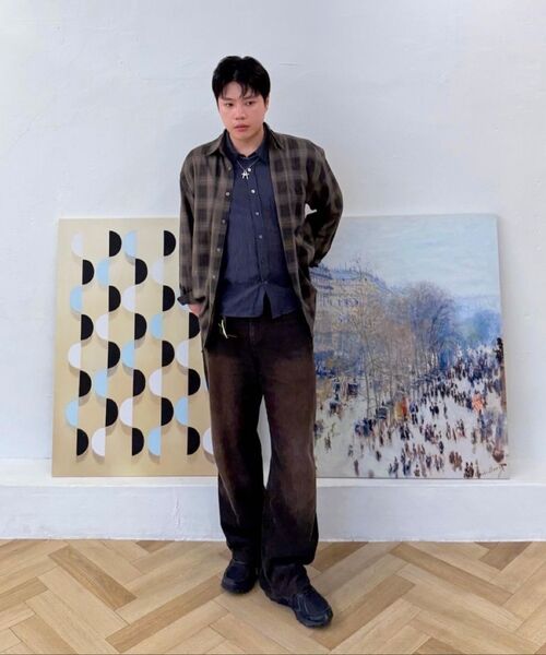 JUAN HOMME(ジュアンオム)の「ルーズドチェックシャツ(ブラウン)(シャツ/ブラウス・メンズ・その他・MEDIUM/LARGE)」の8枚目の写真