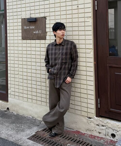 JUAN HOMME(ジュアンオム)の「ルーズドチェックシャツ(ブラウン)(シャツ/ブラウス・メンズ・その他・MEDIUM/LARGE)」の2枚目の写真