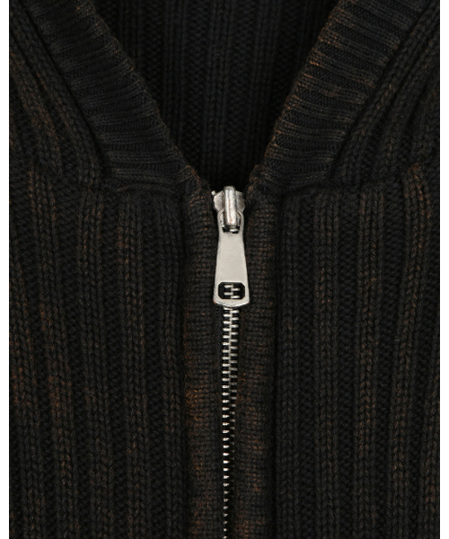 BESLOW(ビースロー)の「OVERSIZED HOOD KNIT ZIP UP BLACK BROWN(カーディガン/ボレロ・メンズ・その他・SMALL/MEDIUM/LARGE/X-LARGE)」の6枚目の写真