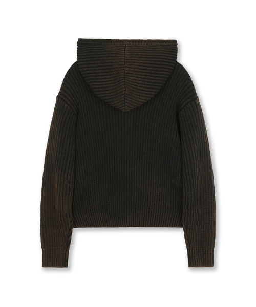 BESLOW(ビースロー)の「OVERSIZED HOOD KNIT ZIP UP BLACK BROWN(カーディガン/ボレロ・メンズ・その他・SMALL/MEDIUM/LARGE/X-LARGE)」の7枚目の写真