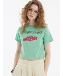 レッドカロゴクロップTシャツグリーン