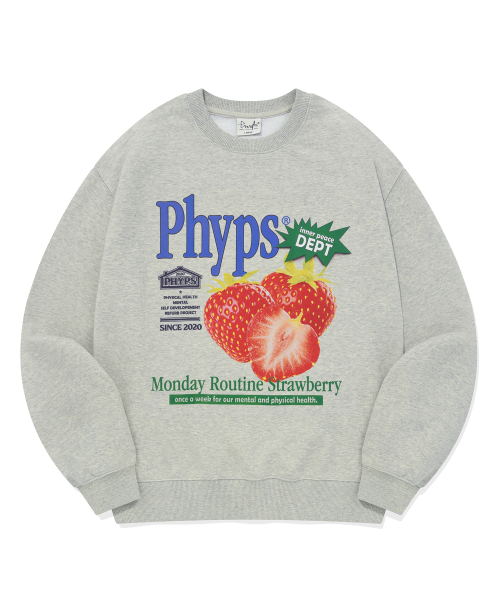 PHYSICAL DEPARTMENT(フィジカル デパートメント)の「ストロベリーマーケット スウェットシャツ_グレー(スウェット・レディース・その他・X-LARGE/LARGE/MEDIUM/SMALL)」の2枚目の写真