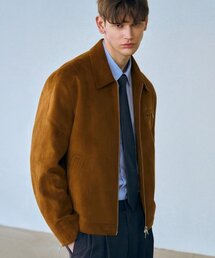 DRAW FIT（ドローフィット）の「カバーレックスエードブルゾンジャケット[BROWN]（MA-1）」