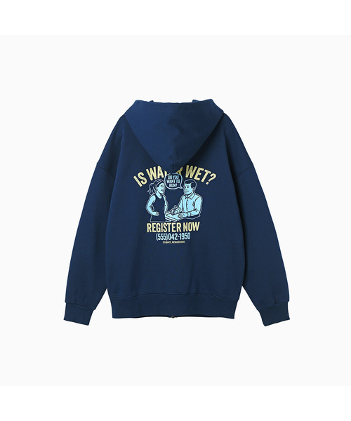 MENASOO(ミナス)の「Menasoo Cartoon Graffiti Two Way Hoodie Zip Up_Navy(パーカー・レディース・ネイビー・MEDIUM/LARGE)」の1枚目の写真