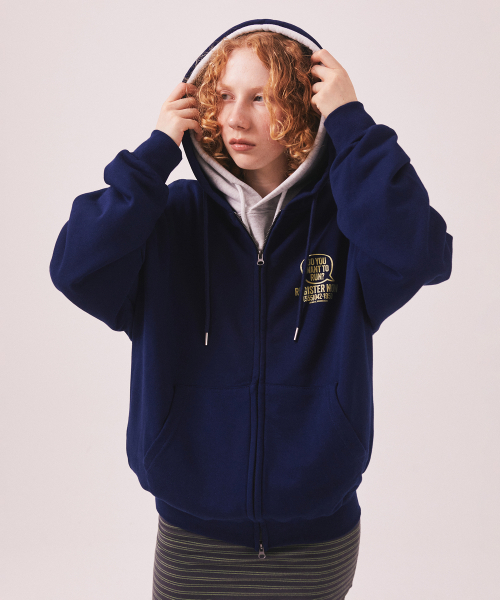 MENASOO(ミナス)の「Menasoo Cartoon Graffiti Two Way Hoodie Zip Up_Navy(パーカー・レディース・ネイビー・MEDIUM/LARGE)」の9枚目の写真