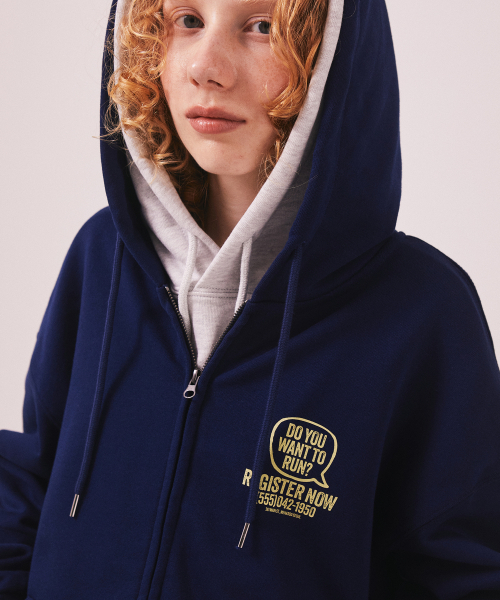 MENASOO(ミナス)の「Menasoo Cartoon Graffiti Two Way Hoodie Zip Up_Navy(パーカー・レディース・ネイビー・MEDIUM/LARGE)」の11枚目の写真