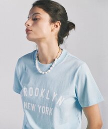 PAPERBOY（ペーパーボーイ）の「クロップブルックリン半袖Tシャツ-スカイブルー（Tシャツ/カットソー）」