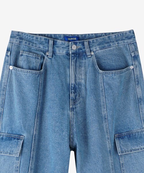 ESN(イーエスエヌ)の「ジッパーカーゴデニムパンツV29_ブルー(デニムパンツ・メンズ・その他・LARGE/MEDIUM/SMALL)」の6枚目の写真