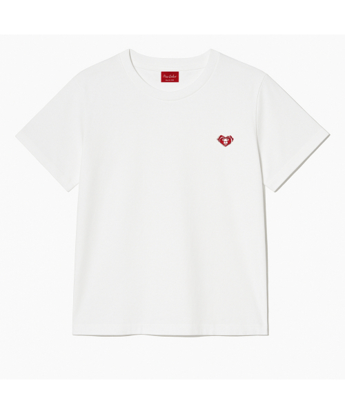 MISS BAKER(ミス ベイカー)の「ハートベイカーパッチTシャツホワイト(メンズ)(Tシャツ/カットソー・メンズ・ホワイト・LARGE)」の1枚目の写真