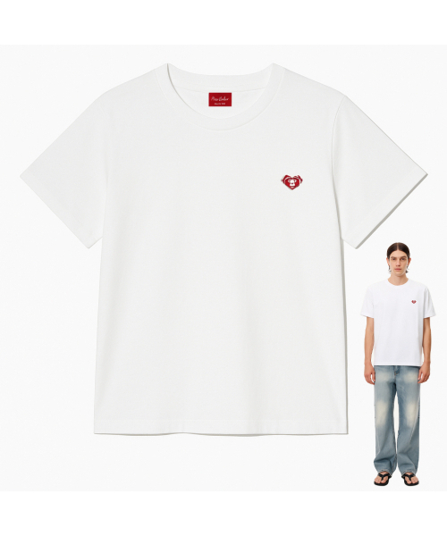 MISS BAKER(ミス ベイカー)の「ハートベイカーパッチTシャツホワイト(メンズ)(Tシャツ/カットソー・メンズ・ホワイト・LARGE)」の4枚目の写真