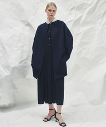 ADORE｜アドーアのノーカラーコート（ブルー・ネイビー/青色系・無地