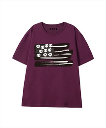 プレッツェルフラグ半袖Tシャツワイン