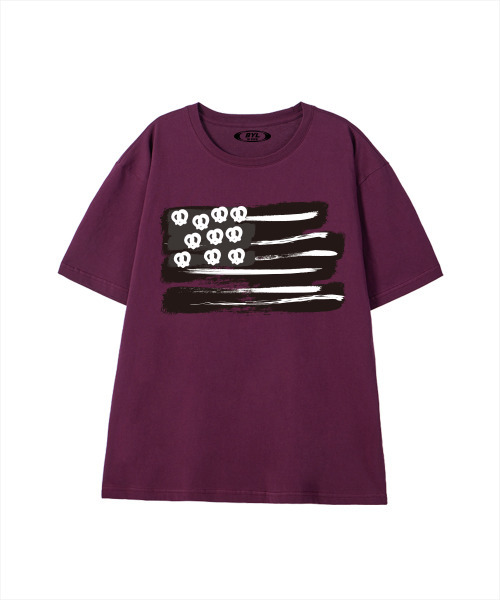 BY.L(バイエル)の「プレッツェルフラグ半袖Tシャツワイン(Tシャツ/カットソー・メンズ・その他・MEDIUM/LARGE/X-LARGE)」の1枚目の写真