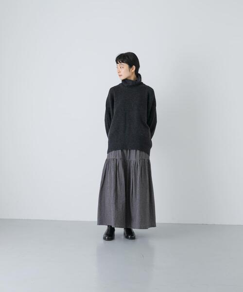 かぐれ（カグレ）の「ギンガムティアードスカート（スカート・レディース・グレー/ブラウン・FREE）」の8枚目の写真