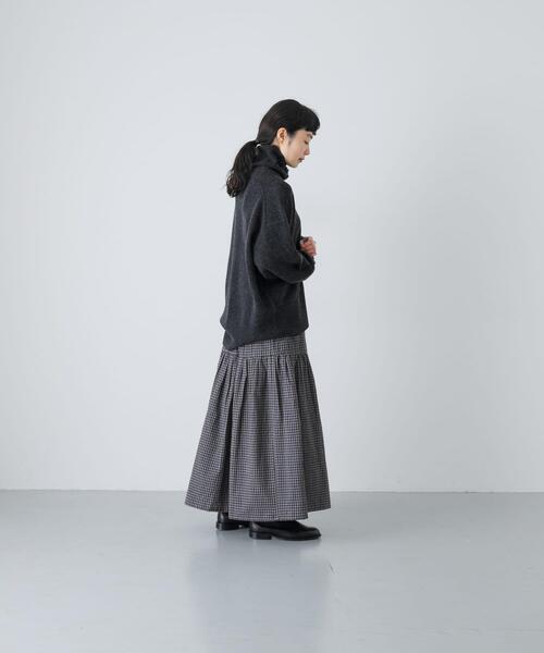 かぐれ（カグレ）の「ギンガムティアードスカート（スカート・レディース・グレー/ブラウン・FREE）」の7枚目の写真
