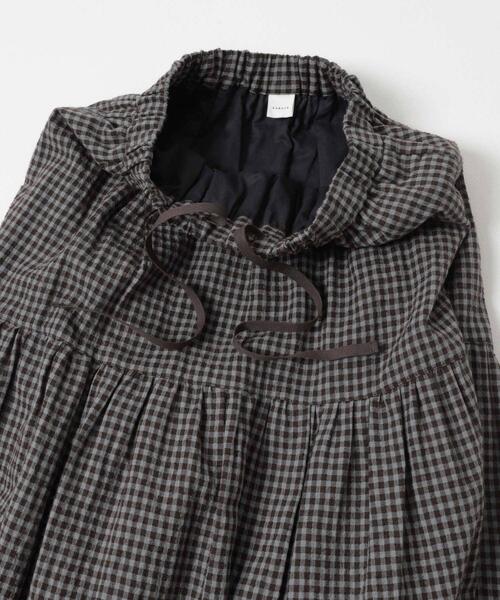 かぐれ（カグレ）の「ギンガムティアードスカート（スカート・レディース・グレー/ブラウン・FREE）」の5枚目の写真