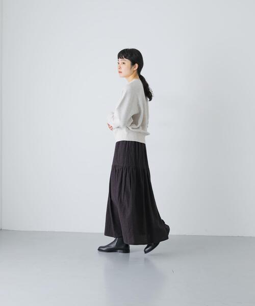 かぐれ（カグレ）の「ギンガムティアードスカート（スカート・レディース・グレー/ブラウン・FREE）」の20枚目の写真