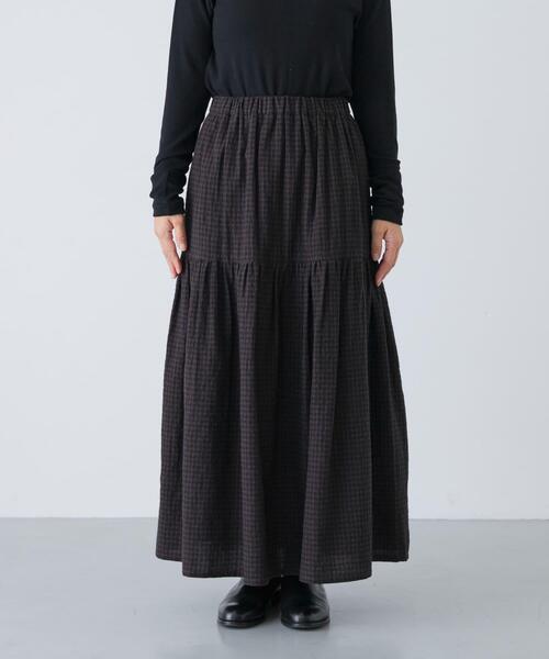 かぐれ（カグレ）の「ギンガムティアードスカート（スカート・レディース・グレー/ブラウン・FREE）」の19枚目の写真