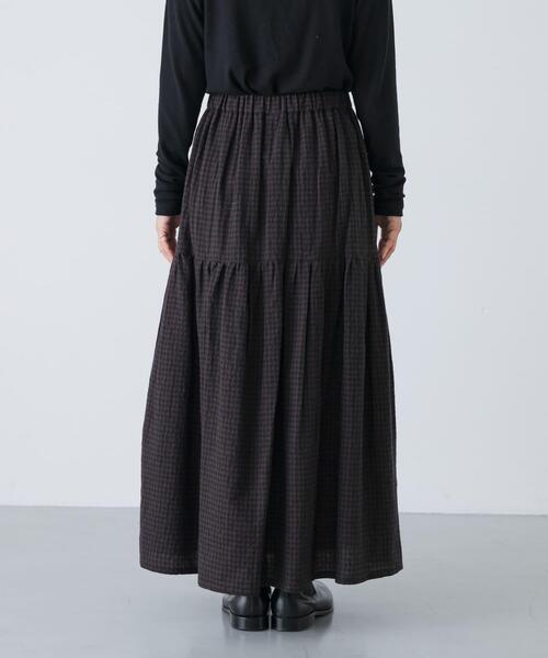 かぐれ（カグレ）の「ギンガムティアードスカート（スカート・レディース・グレー/ブラウン・FREE）」の17枚目の写真