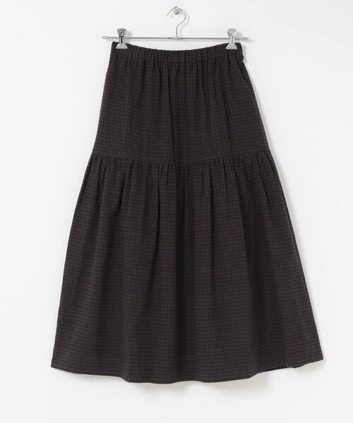 かぐれ（カグレ）の「ギンガムティアードスカート（スカート・レディース・グレー/ブラウン・FREE）」の14枚目の写真