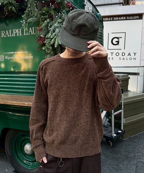 kutir(クティール)の「VELOUR MOLE LINKING KNIT/ベロアモールリンキングニット(ニット/セーター・メンズ・ブラウン/ブラック/カーキ・MEDIUM/LARGE)」の2枚目の写真