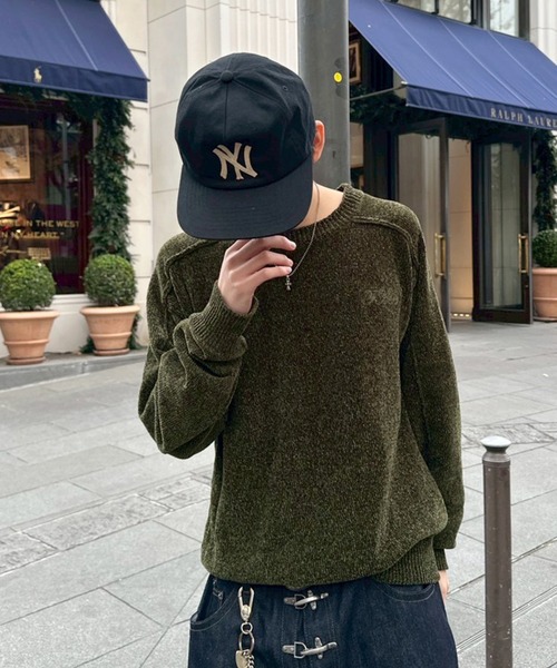 kutir(クティール)の「VELOUR MOLE LINKING KNIT/ベロアモールリンキングニット(ニット/セーター・メンズ・ブラウン/ブラック/カーキ・MEDIUM/LARGE)」の3枚目の写真