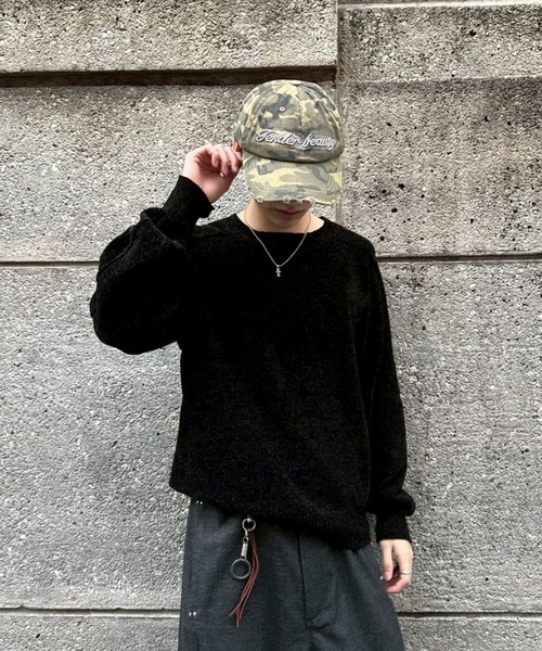 kutir(クティール)の「VELOUR MOLE LINKING KNIT/ベロアモールリンキングニット(ニット/セーター・メンズ・ブラウン/ブラック/カーキ・MEDIUM/LARGE)」の1枚目の写真