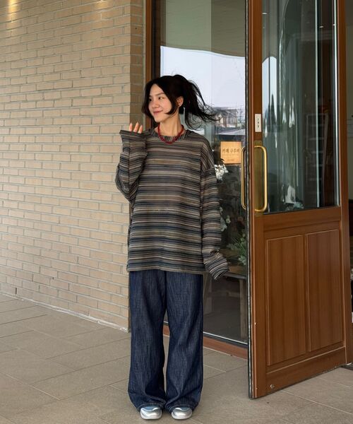C WEAR BY THE GENIUS(シーウェアバイザジーニアス)の「オーバーサイズシースルークラフトニットプルオーバーブルー(ニット/セーター・レディース・その他・size3/size1)」の7枚目の写真
