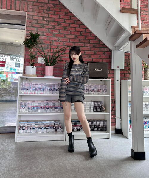 C WEAR BY THE GENIUS(シーウェアバイザジーニアス)の「オーバーサイズシースルークラフトニットプルオーバーブルー(ニット/セーター・レディース・その他・size3/size1)」の10枚目の写真