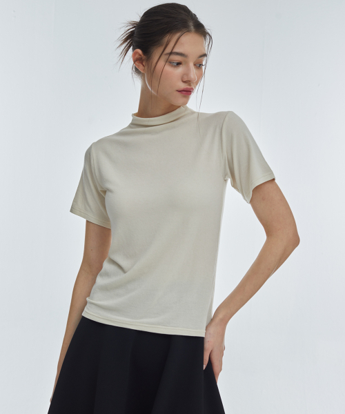 manavis7（マナビスセブン）の「ハーフポロ 半袖Tシャツ [アイボリー]（Tシャツ/カットソー・レディース・アイボリー・FREE）」の2枚目の写真