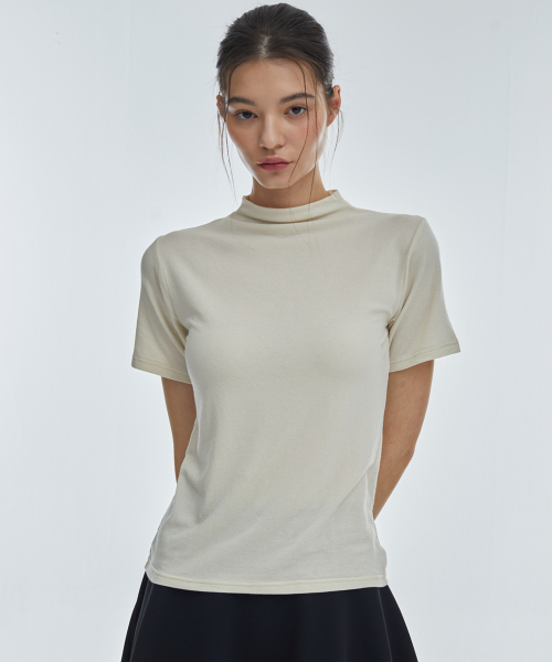 manavis7（マナビスセブン）の「ハーフポロ 半袖Tシャツ [アイボリー]（Tシャツ/カットソー・レディース・アイボリー・FREE）」の3枚目の写真