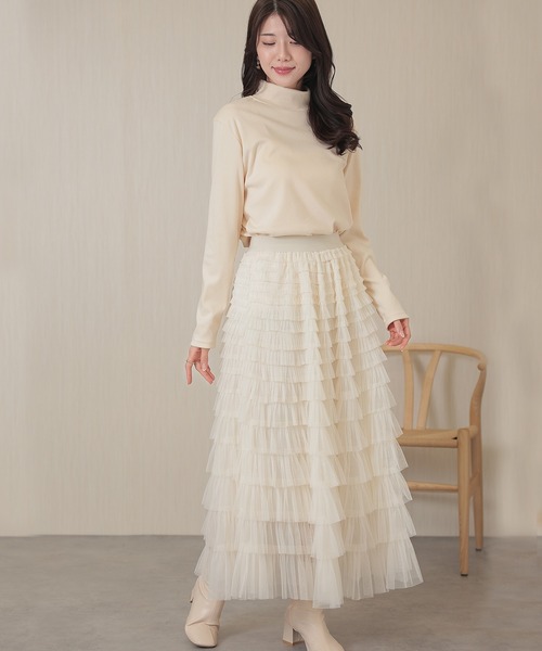 DAYRA(デイラ)の「モックネック ベーシック 長袖 カット トップス(Tシャツ/カットソー・レディース・ダークグレー/ベージュ/ブラック/ホワイト・M/XL)」の16枚目の写真